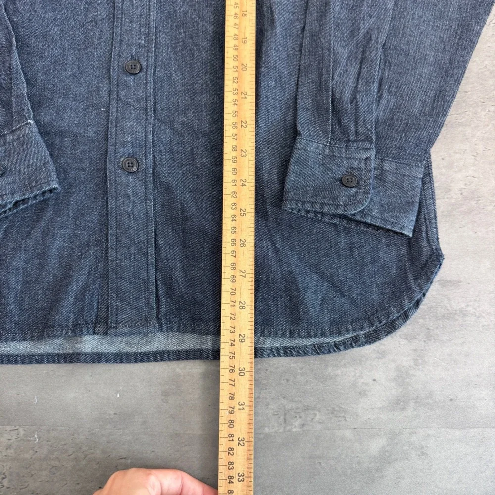 Levis Denim Shirt Mens S Dark Indigo Relaxed Fit Long Sleeve Cotton Workwear